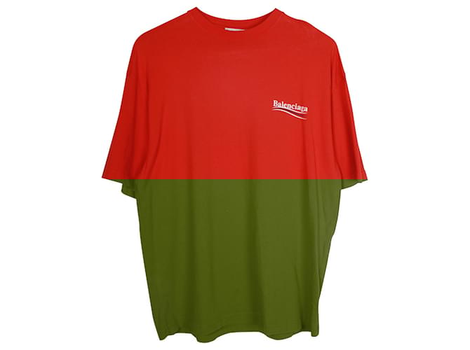 Balenciaga Political Campaign Logo T-shirt in Red Cotton ref