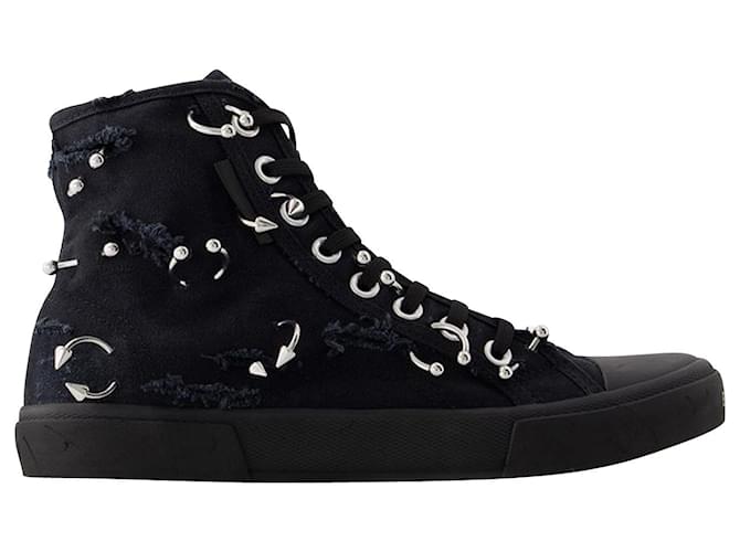 Paris High Top Sneakers - Balenciaga - Canvas - Black Cloth  ref.989467