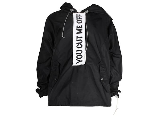 Off White Off-White Anorak 'You Cut Me Off' Hooded Jacket in Black Nylon Polyamide  ref.989519