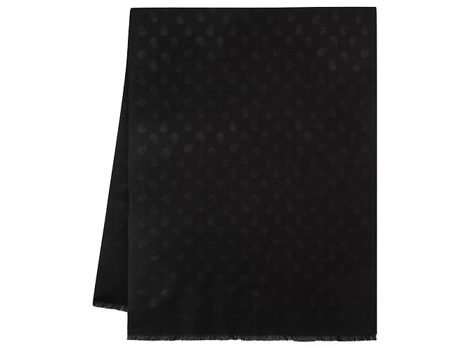 Écharpe All Over Skull - Alexander Mcqueen - Laine - Noir