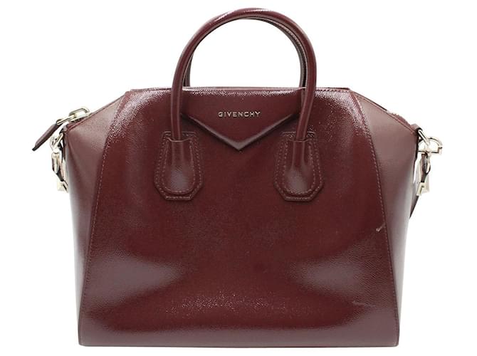 Givenchy Antigona Small Bag in Maroon Leather Brown Red  ref.989669