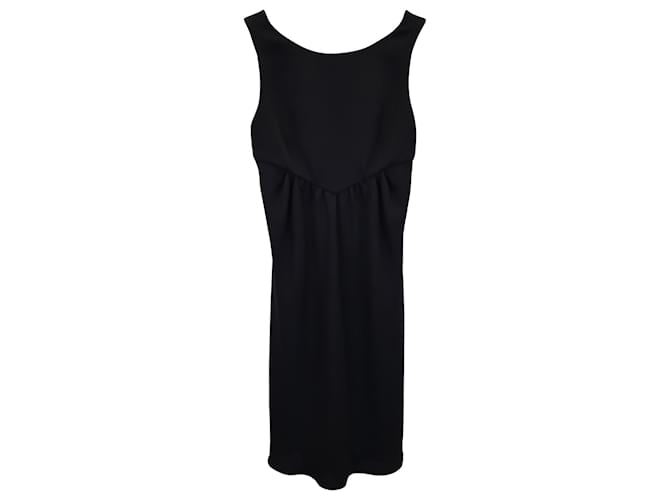 Ärmelloses, knielanges Kleid von Giorgio Armani aus schwarzem Polyester  ref.989763