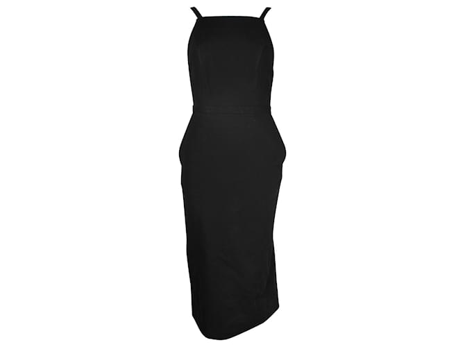 Ba&Sh Low-Back Sleeveless Midi Dress in Black Viscose Cellulose fibre  ref.989819