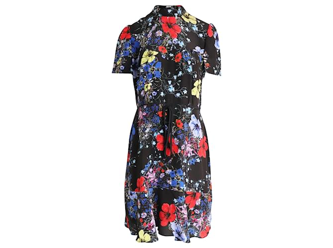 Erdem Anna Floral Print Dress in Black Silk  ref.989886