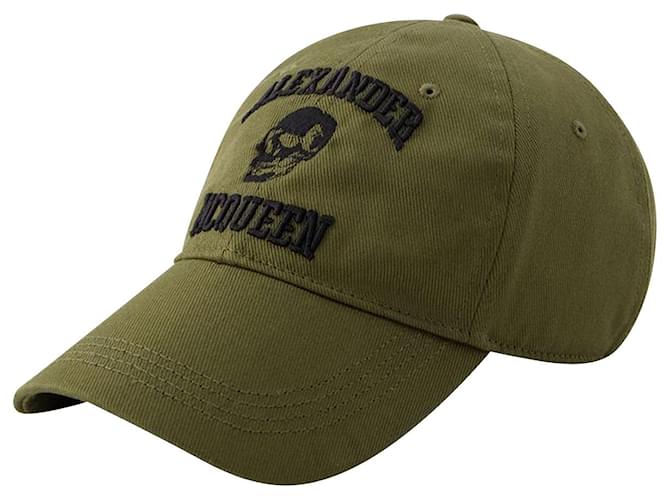 Gorra Varsity Skull - Alexander Mcqueen - Algodón - Caqui/De color negro Verde  ref.989894