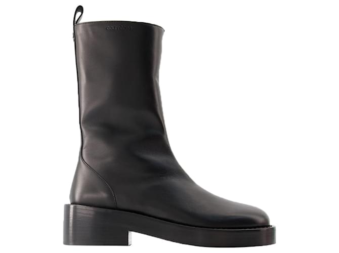 Zipped Ankle Boots - Courreges - Leather - Black  ref.989896