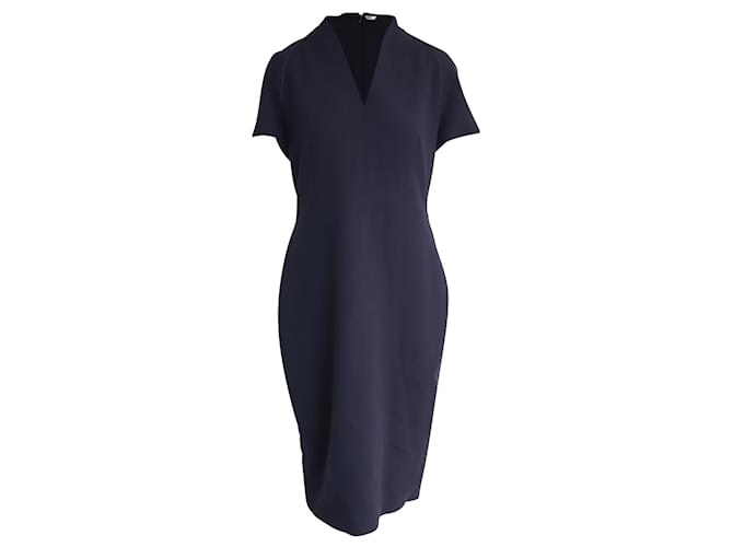 Max Mara Workwear Shift Dress in Blue Virgin Wool  ref.989915