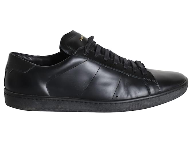 Saint Laurent SL/01 Court Classic Sneakers in Black Calfskin Leather Pony-style calfskin  ref.989941