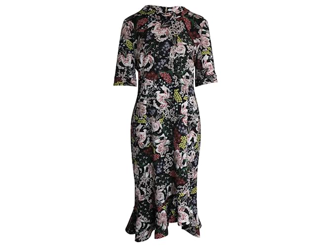 Erdem Lucy Midi Dress in Floral Print Polyester  ref.989965