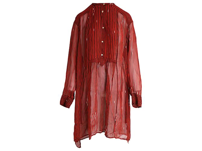 Isabel Marant Étoile Striped Knee-Length Dress in Red Viscose Cellulose fibre  ref.989969