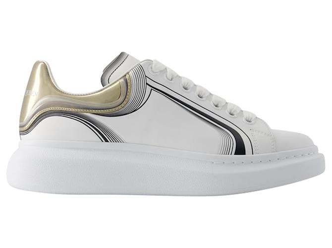 Übergroße Sneakers – Alexander Mcqueen – Leder – Weiß/Vanille  ref.989984