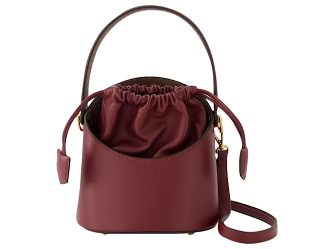 Secchiello Crossbody Bag - Etro - Leather - Burgundy Red Dark red Pony-style calfskin  ref.989998