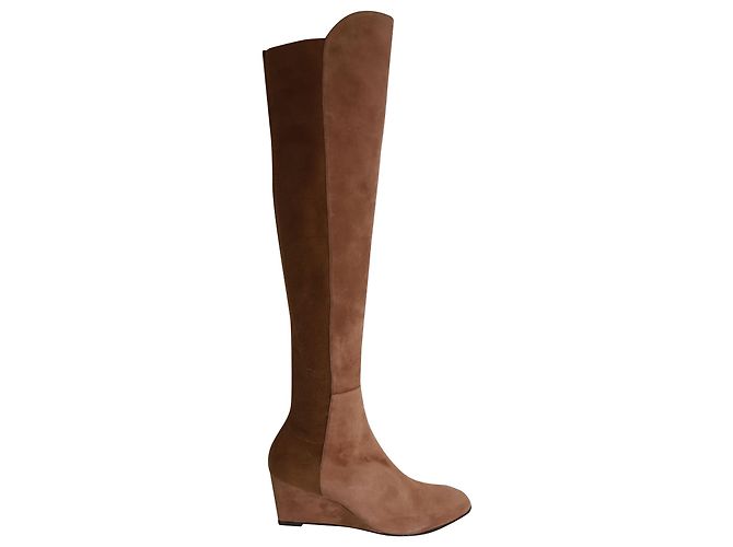 Stuart Weitzman Bottines Blaire en Daim Marron 