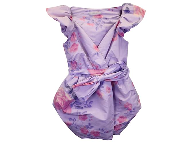 Philosophy di Lorenzo Serafini Mini-robe à col en V et nœud décoratif en polyester violet  ref.990010