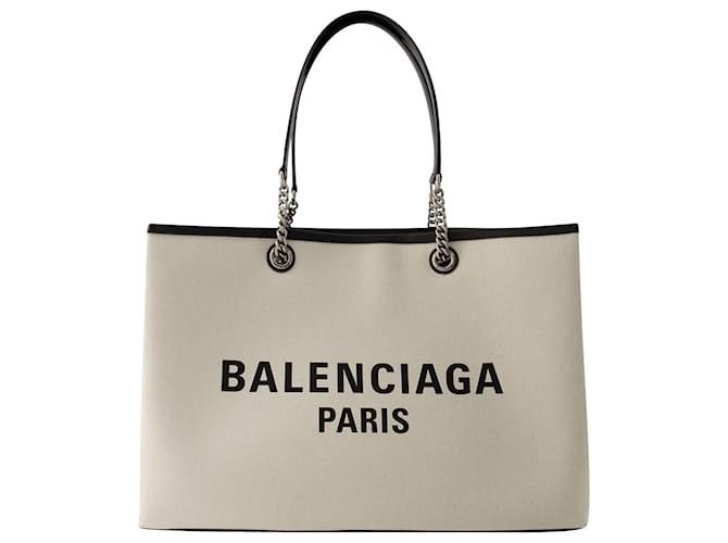 Duty-Free-Einkaufstasche L – Balenciaga – Baumwolle – Beige  ref.990061