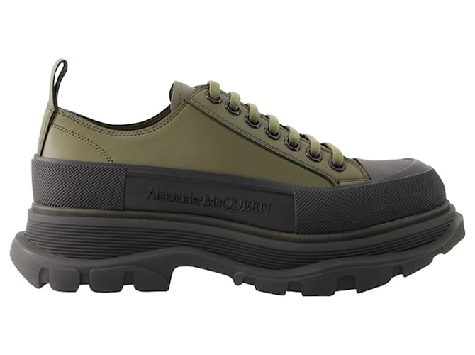 Tread Slick Sneakers - Alexander Mcqueen - Canvas - Khaki Green Cloth  ref.990065