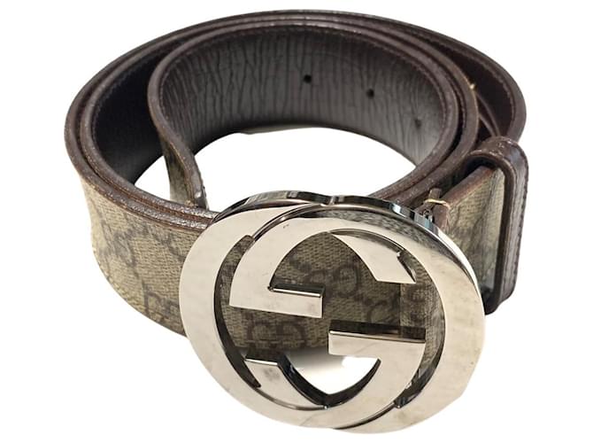 Gucci Monogram Belt in Brown for Men