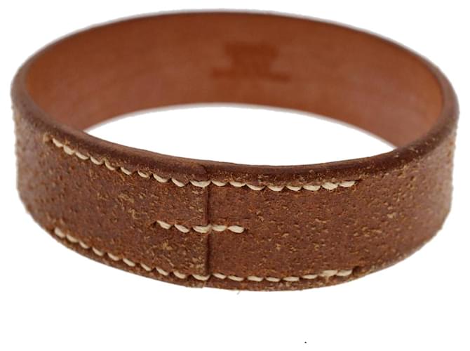 Hermès HERMES Bangle Bracelet Leather Brown Auth ar9895b  ref.990381