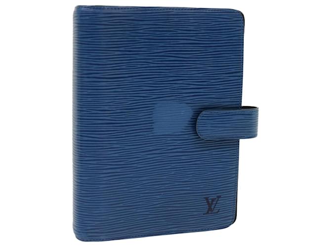 LOUIS VUITTON Epi Agenda MM Day Planner Cover Blue R20055 LV Auth 47237 Leather  ref.990440