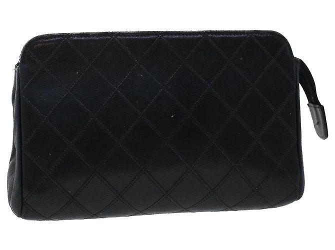 CHANEL Beutel Lammfell Schwarz CC Auth 47074