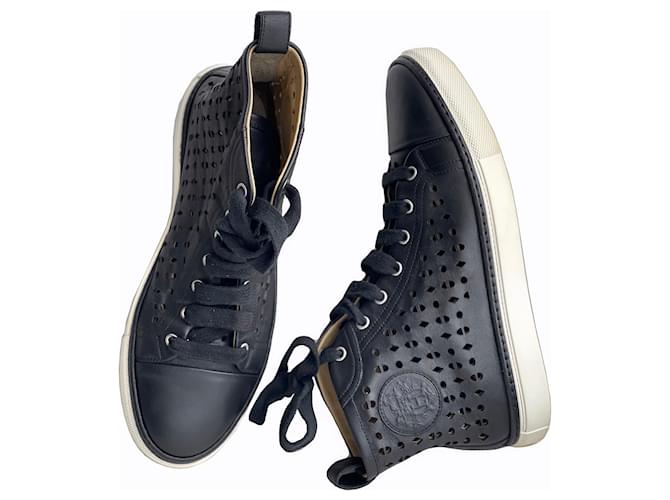 Hermès Hermes black sneakers trainers Leather  ref.990621
