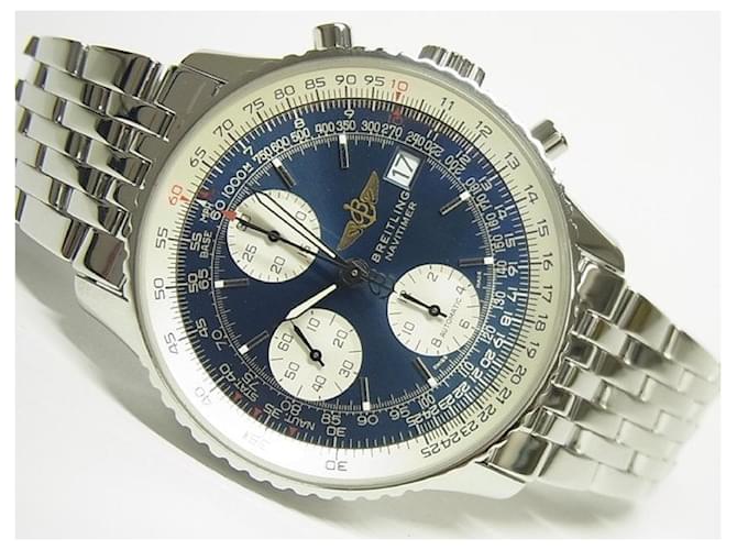 BREITLING Old Navitimer quadrante blu A13322 Uomo Argento Acciaio
