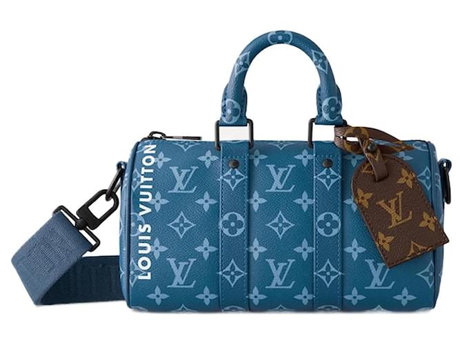 Louis Vuitton LV Keepall 25 Monograma azul Lona  ref.990845