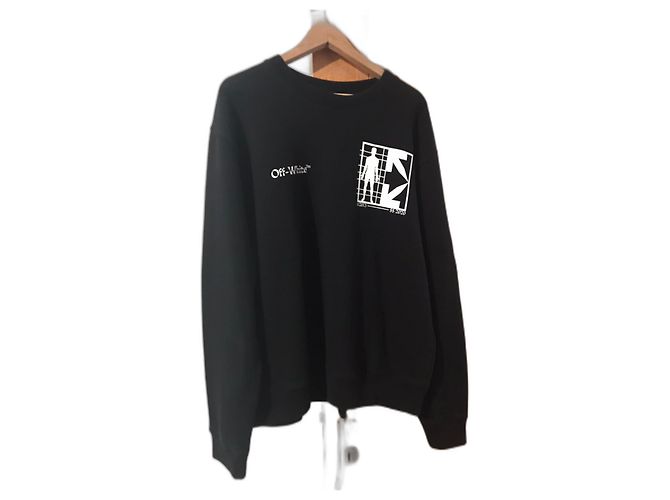 Off White Off-White Schwarzer Baumwoll Sweatshirt XXL