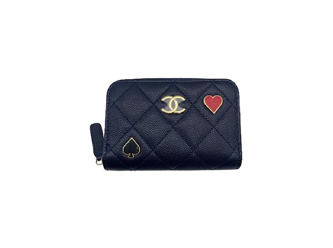 CHANEL  Purses, wallets & cases T.  leather Navy blue  ref.990876