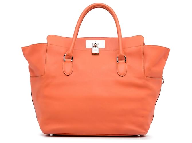 Hermès Hermes Orange Swift Toolbox 26 Leather Pony-style calfskin  ref.990973