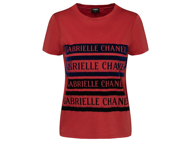 Chanel Coco Gabrielle T-Shirt Rot Baumwolle  ref.991038
