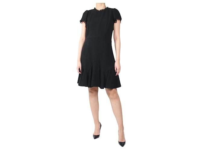 Rebecca Taylor Knielanges Kleid aus schwarzer Tweedspitze – Größe UK 10 Baumwolle  ref.991050