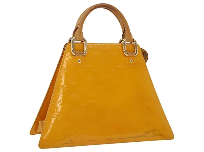 Pre-Owned Louis Vuitton LOUIS VUITTON Monogram Vernis Houston Tote Bag  M91055 Lime Yellow (Good) 