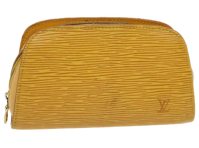 LOUIS VUITTON Epi Dauphine PM Pouch Yellow M48449 LV Auth 47357 Leather  ref.991210
