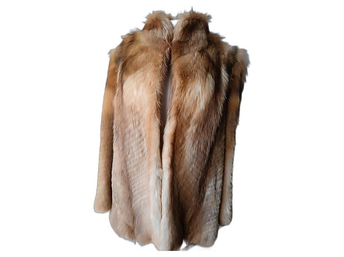 Autre Marque Abrigo de piel de conejo beige camel Camello