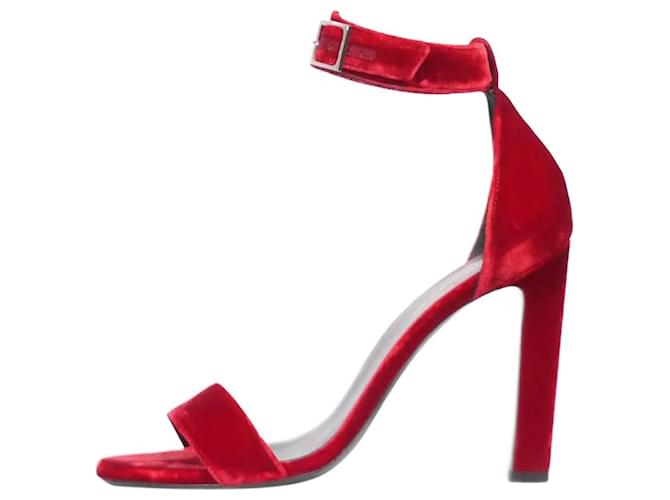 Saint Laurent Red Grace velvet sandal heels - size EU 38  ref.991283