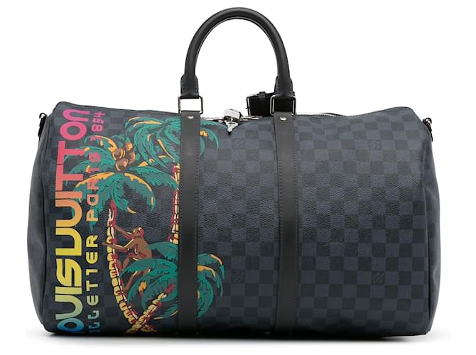 BOLSA DE VIAGEM LOUIS VUITTON KEEPALL BANDOULIERE 45 DAMIER COBALT