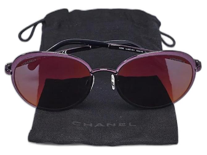 Chanel Lunettes de soleil Métal Violet  ref.991363