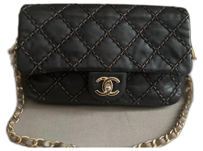 2.55 Chanel Handtaschen Schwarz Leder  ref.991524