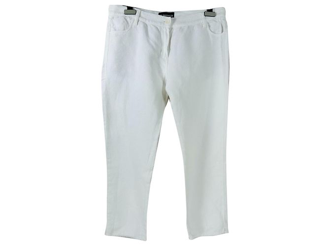 Pantaloni Ann Demeulemeester Bianchi in Lino e Cotone Bianco
