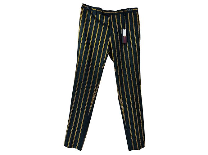 Tommy Hilfiger Gestreifte Hose Grau Gold Mehrfarben