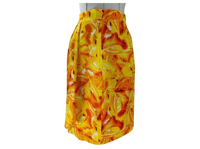 Escada Skirts Multiple colors Yellow Silk  ref.991578