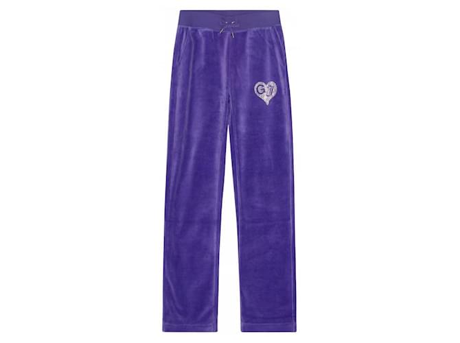 Ganni Pants, leggings Purple Cotton Polyester  ref.991584