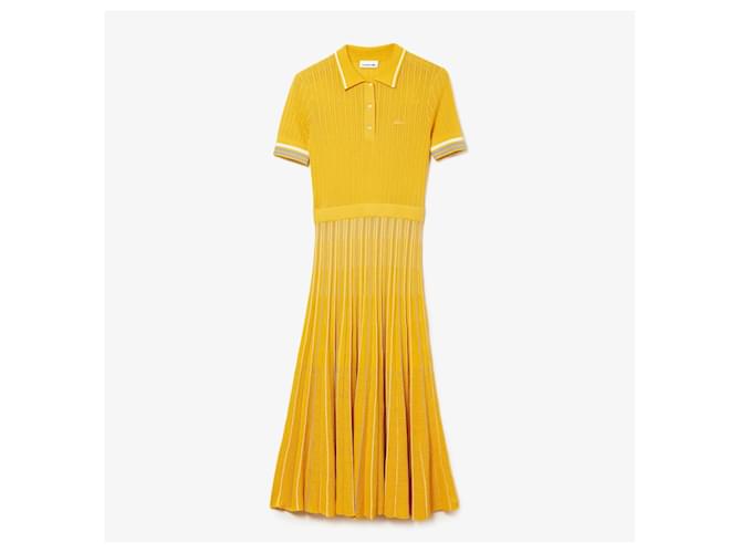 Lacoste Dresses Yellow Cotton Rayon  ref.991588
