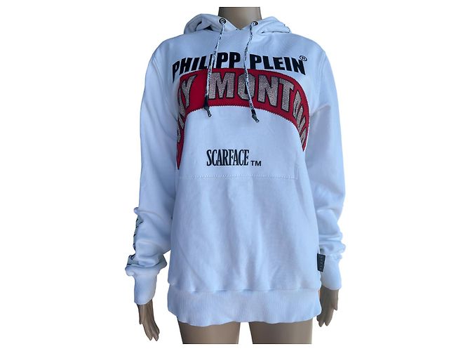 Pull Philipp Plein Tony Montana Blanc Coton M