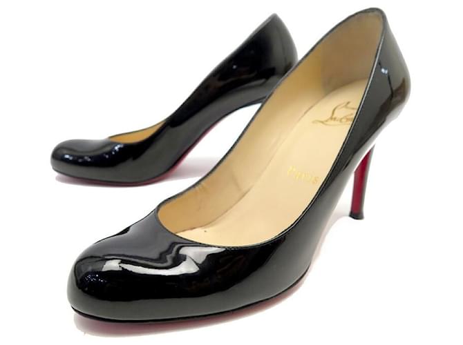 CHRISTIAN LOUBOUTIN SIMPLE PUMP SHOES 85 35.5 PATENT LEATHER PUMP SHOES