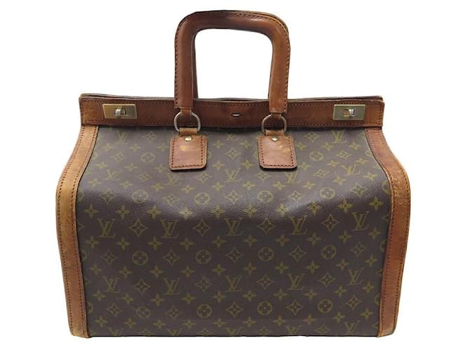 Keepall RARE VINTAGE LOUIS VUITTON TRAVEL BAG DOCTOR'S CASE STEAMER DOCTOR BAG Brown Leather  ref.991799