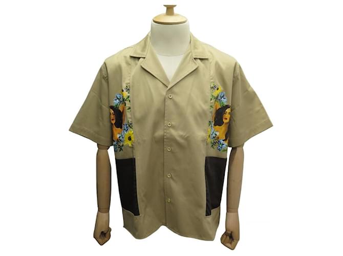 Autre Marque NEW RHUDE CIGAR M SHORT-SLEEVED SHIRT 48 IN BEIGE COTTON NEW SHIRT  ref.991815