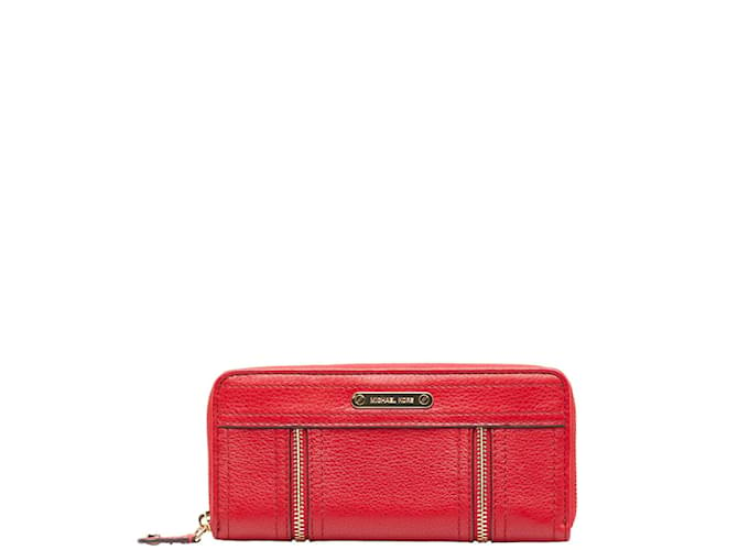 Michael Kors Leather Continental Wallet 35H5GMXZ3l Red Pony-style calfskin  ref.991860 - Joli Closet
