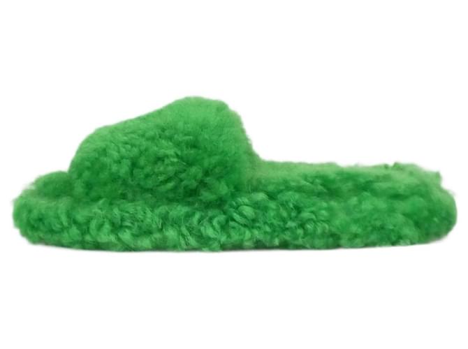 Bottega Veneta Slides acolchoados de sherling verde - tamanho UE 37  ref.991930